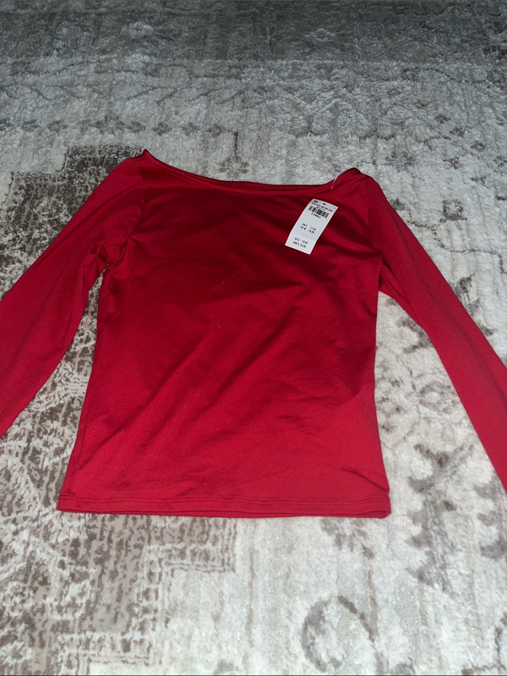Hollister Red Long Sleeve Boatneck Top